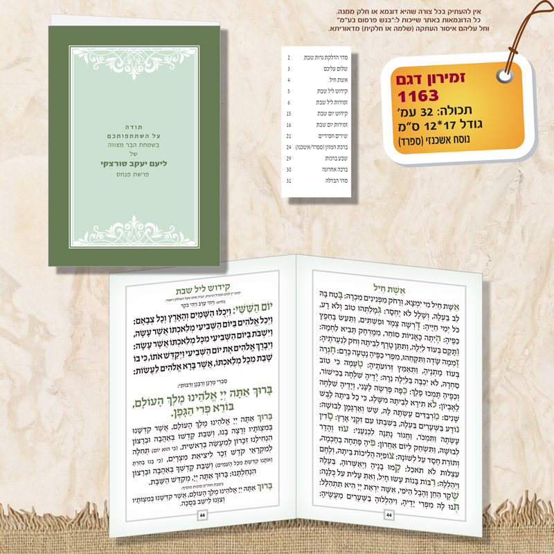 זמירון 1163 מסגרת ירוקה מלבן